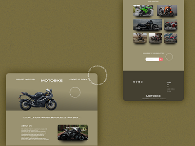 UI to a imaginary MOTORCYCLES Shop