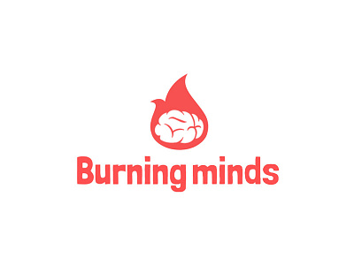 Burning minds blood brain brand fire logo red studio technology