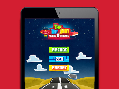 Taptap Space Dribbble Menu alians cars game menu road space stars ufo