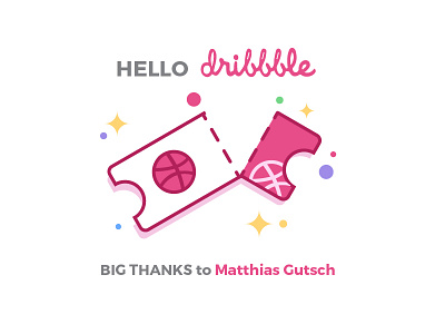 Hello Dribbble ! debut indonesia invitation ticket welcome