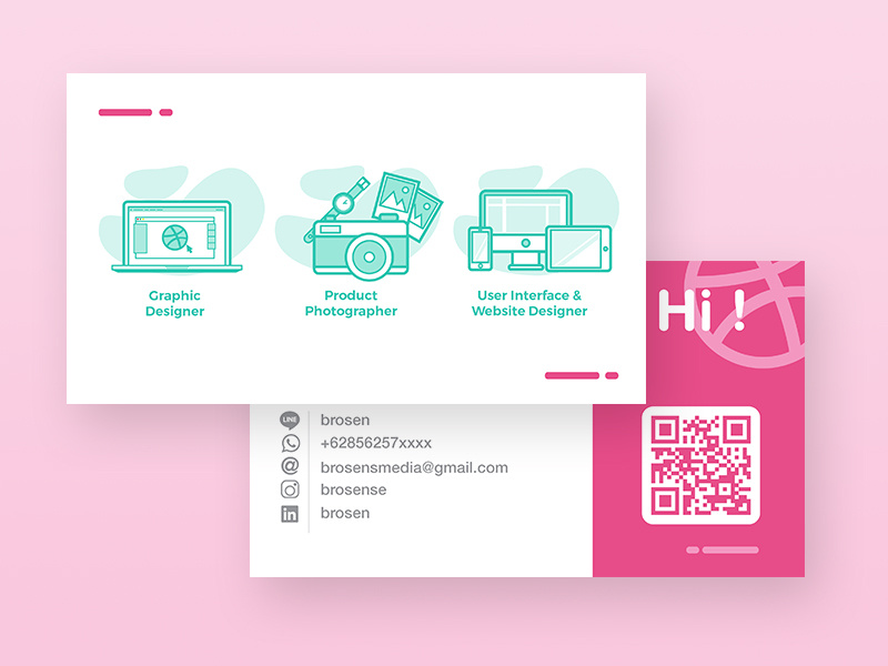 Illustration for business card business card illustration vector photography name portfolio contact tosca