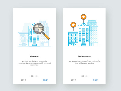 Apartment Finder App Onboarding Screen app finder home screen search house icon landing mobile onboarding ui ux