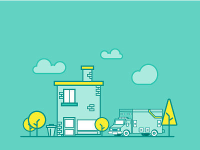 Lonely Home Illustration green house illustration minimal playful shop simple simplicity truck