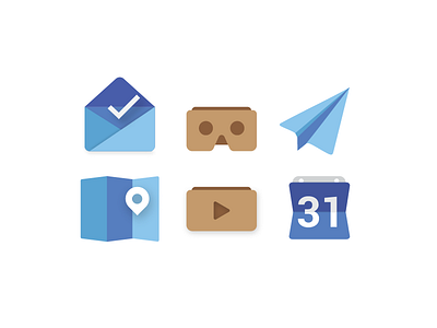 Google Style Icons app cardboard google icon mail maps style vr