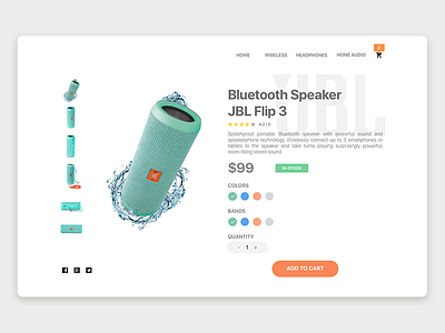 Product Page Exploration bluetooth ecommerce marketplace minimal page product simple speaker ui ux web website