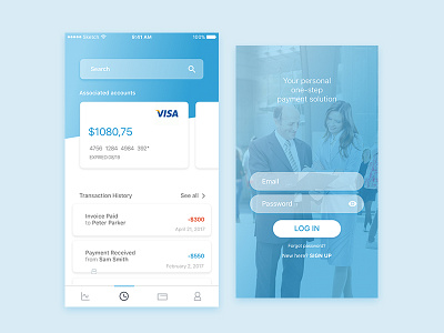 Finance App Exploration app business finance homepage interface ios money ui ux visa