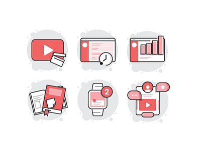 Illustration book dashboard icon icon pack illustration maintenance statistic subscription video watch web website