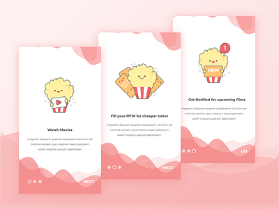 Onboarding Cinemas Interface android app cinemas film illustration interaction interface ios movie onboarding ui ux