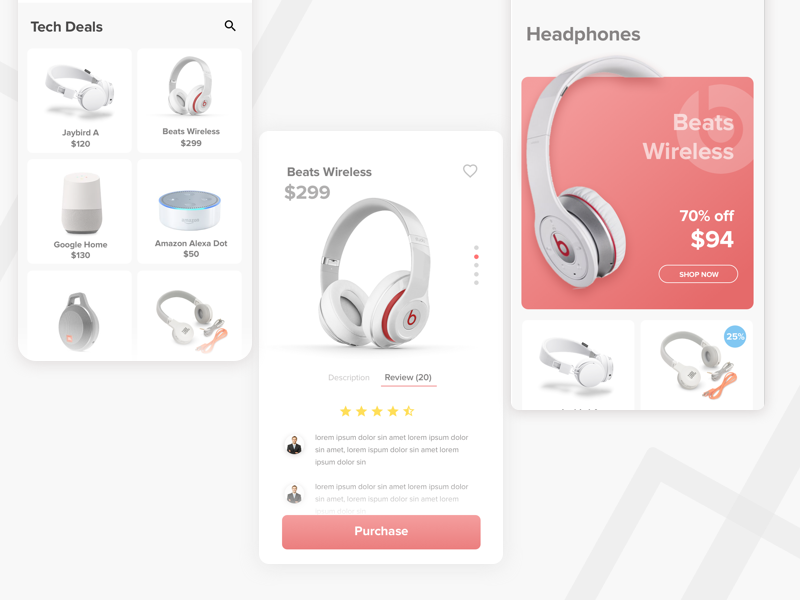 Product Details and Ecommerce UI apps ios ux interface ui minimal marketplace tech business ecommerce product