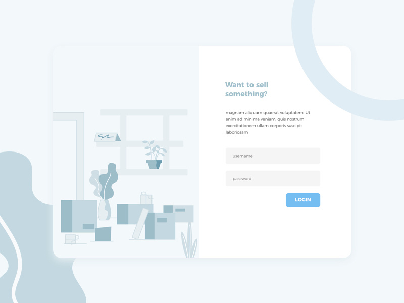 Furniture Sell Login Page by Broto Seno on Dribbble