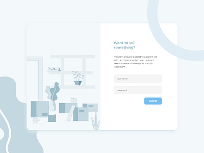 Furniture Sell - Login Page business clean elegant furniture home illustration login minimal page property web