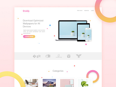 StickUp - Wallpaper for your device website apple clean interface landing minimal page ui ux wallpaper website