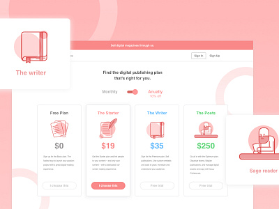 Pricing Page - Issuu Exploration book elegant illustration landing minimal page pricing publishing website