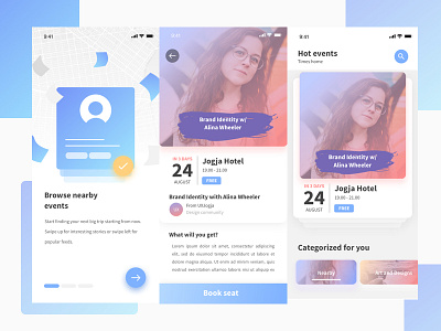 Event Finder UI Concept app elegant gradient illustration interface ios minimal mobile simple ui ux