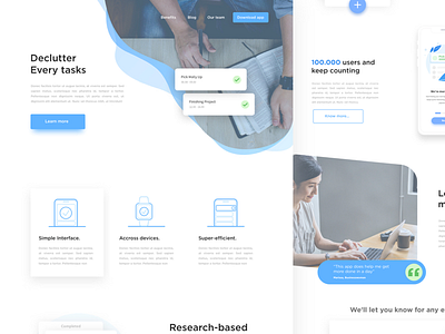 Landing Page for To-Do List App app business clean ui landing page minimal ui ux webdesign website