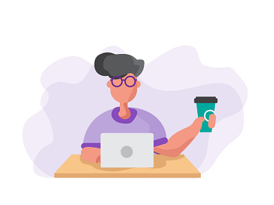 Freelancer's Day Illustration coffee flat design freelancer illustration programmer website website illustration