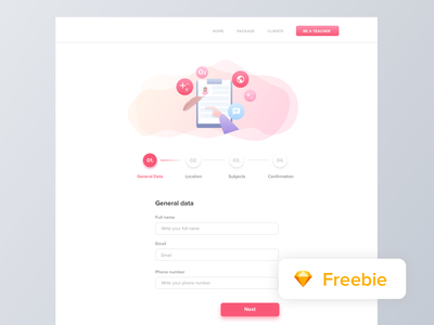 Form Freebie elegant freebies illustration minimal simple teaching ui ux vibrant web website