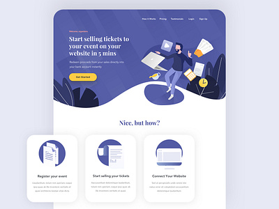 Ticket seller platform landing page