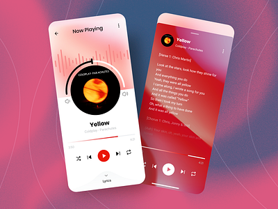 Lyrics Tracker App Design Concept app design lyrics app mobile app mobile app design music song lyrics ui