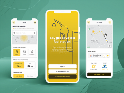 On-Demand Fuel Delivery App Concept app delivery app design fuel app design concept fuel delivery app fuel delivery app concept mobile app mobile app design ui