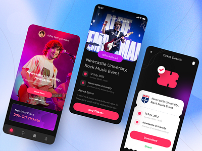 Music Event App Concept app design mobile app mobile app design music app music app design music event music event app ui