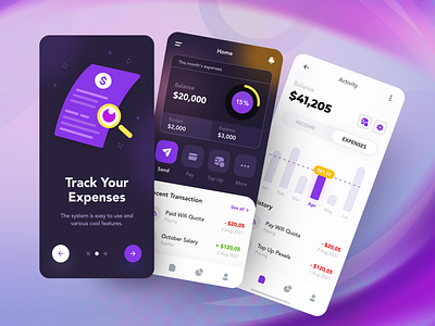 Expense Tracker App Concept app design expense app expense tracker expense tracker app mobile app mobile app design money management app ui