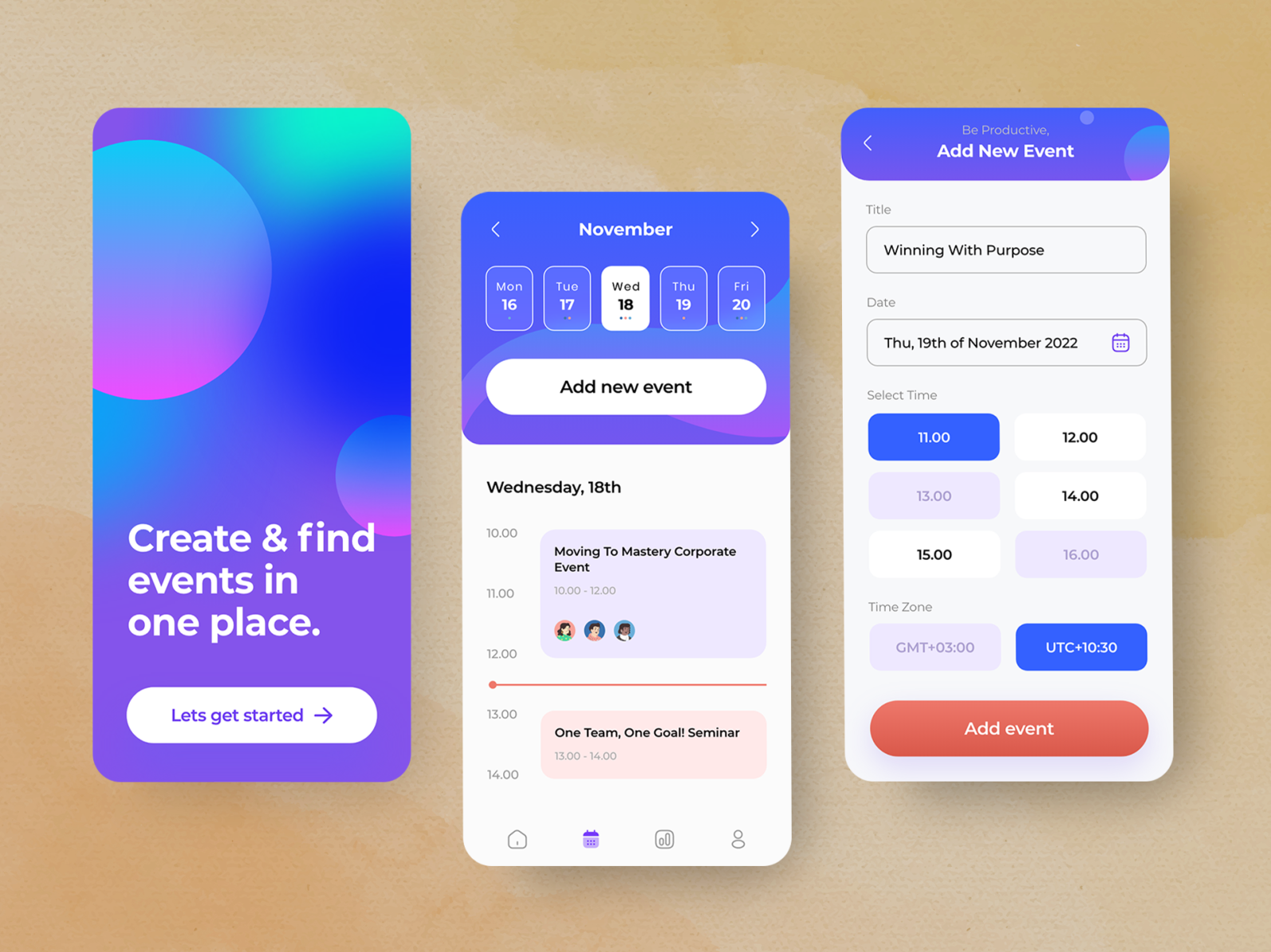 Event Management App Concept by WebDesk Solution on Dribbble