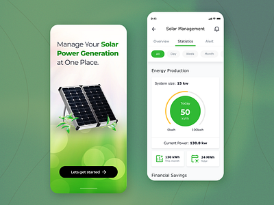 Solar Panel Management App Concept app design mobile app mobile app design solar app design solar energy app solar management app solar management app design ui