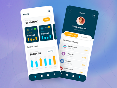Tax Management App Concept app design mobile app mobile app design tax management app tax management app design tax manager app ui ui