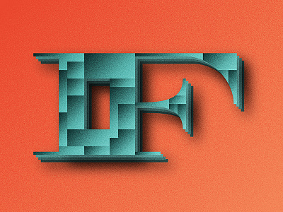 f f gradient grain orange teal type type fight typography