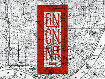 Nasty Nati cincinnati map ohio red typography