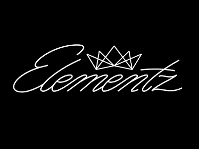 Elementz Word Mark crown elementz logo script typography word mark