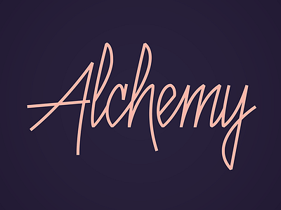 Alchemy alchemy navy peach script type typography wordmark