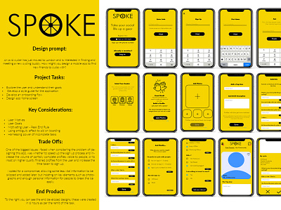 Spoke: Interview Design Project branding cycling design graphic design illustration logo portfolio ui user experience ux yellow