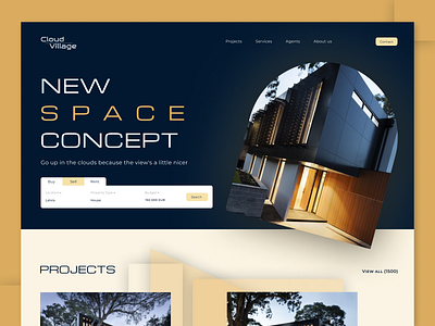 New space concept concept design homepage realestate shot