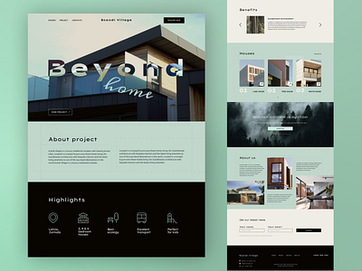 Beyond home - concept design homepage landing page real estate ui