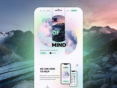 MENTALAPP landing page design homepage ui webdesign