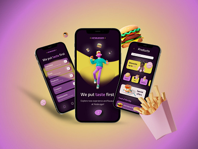 Hesburger app redesign app design concept mobile app shot ui