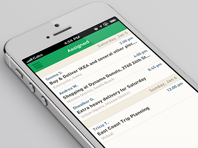 TaskRabbit Runner App Teaser - Assigned view