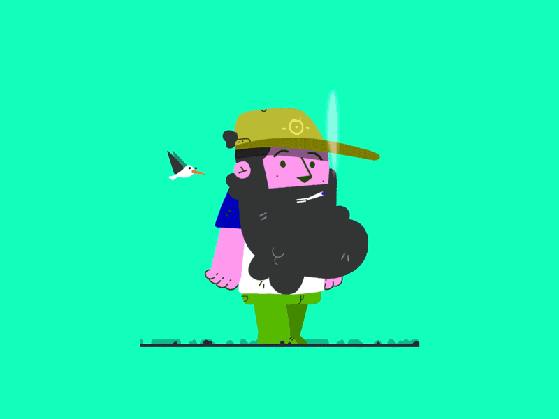 Guy with a beard walk cycle animation - 22