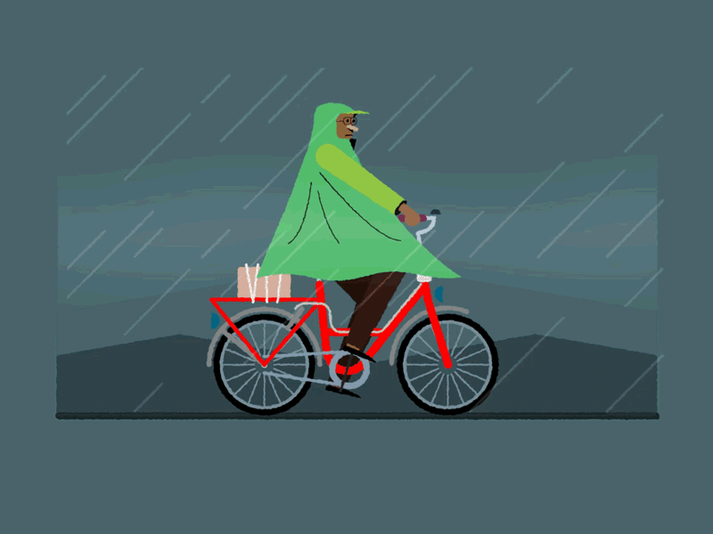 Bicycling though the park animation - 23 2d motion graphics after effects motion graphics animation animation 2d app best motion graphics bicycle bike design gif gif animated gif animation ljubljana logo mograph motion motion graphics rain slovenia vector