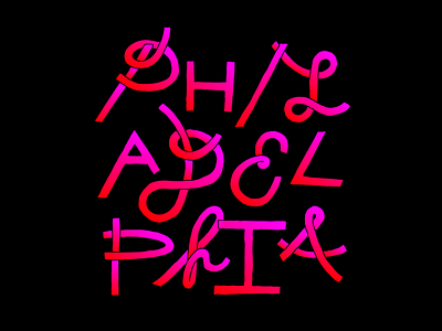 Philadelphia gradient handdrawn typography