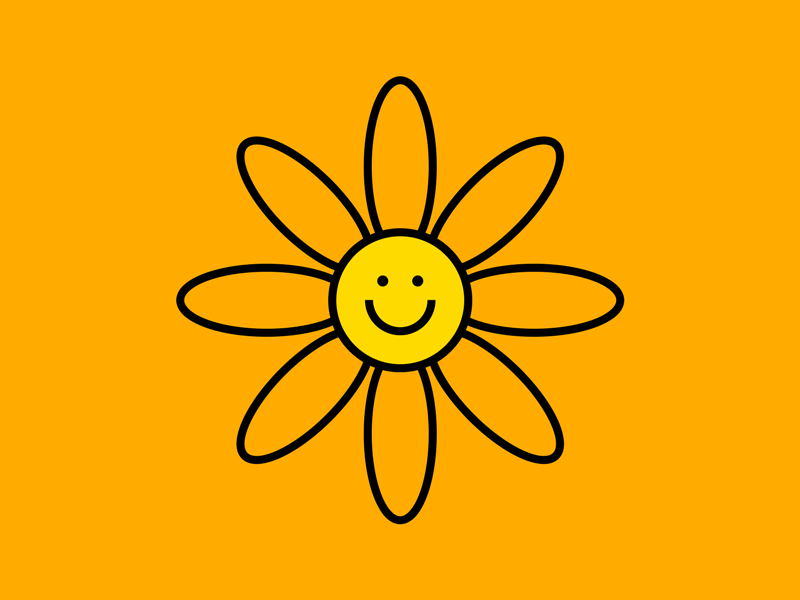 Smiley Flower animation gif icon