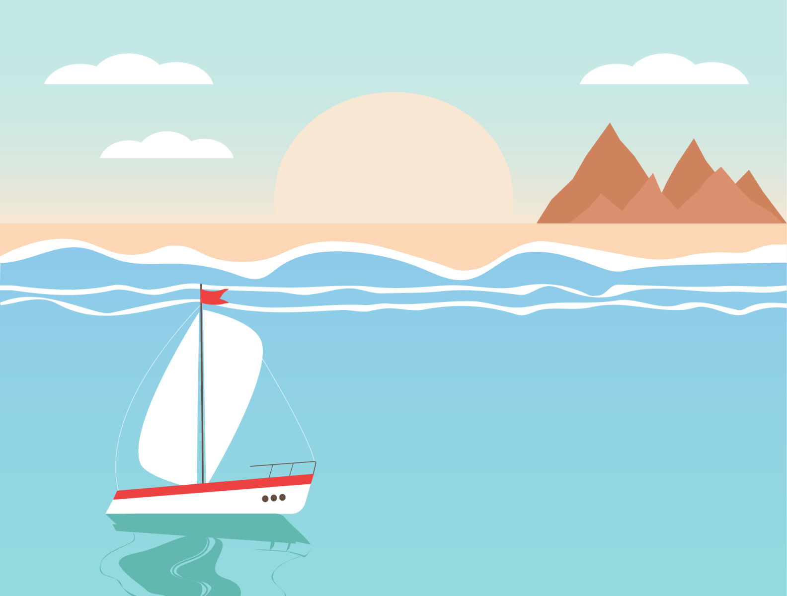 illustration of the beach landscape by iuliana on Dribbble