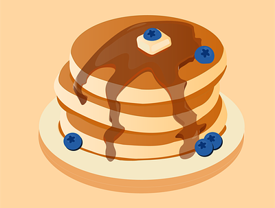 illustration of a pancake adobe illustrator blueberry cute delicious graphic design pancake vector