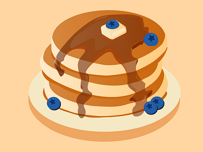 illustration of a pancake adobe illustrator blueberry cute delicious graphic design pancake vector