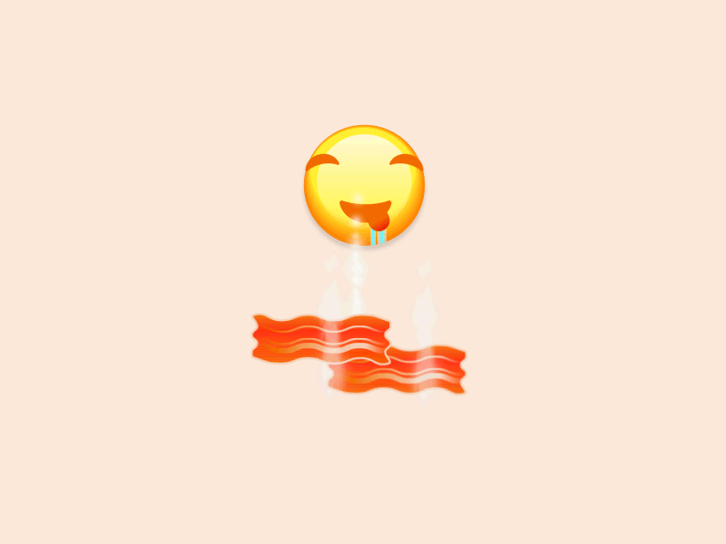 Smell the Bacon animation bacon emoji face food gif icon loop motion smell taste