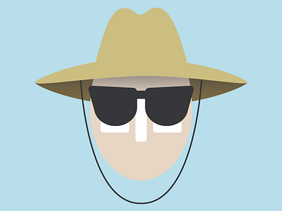 Beach Guy Icon avatar beach icon sun hat sunglasses sunscreen