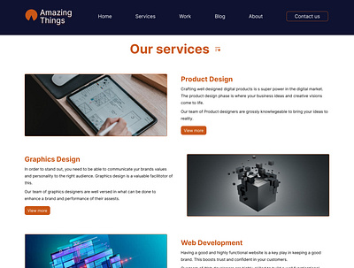 Our services page