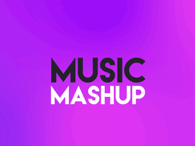 Music Mashup Animated Logo cassette tape colorful gradient logo music vinyl